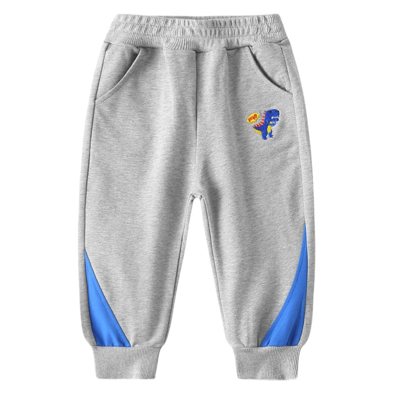 Baby dinosaur embroidered sweatpants