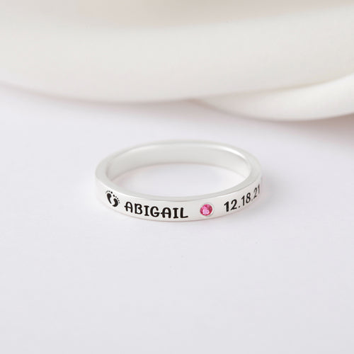 New Mom Ring, First Time Mother Gift, Baby Name Ring